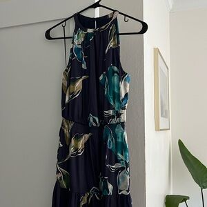 Nicole Miller Sleeveless Navy Blue Maxi Dress